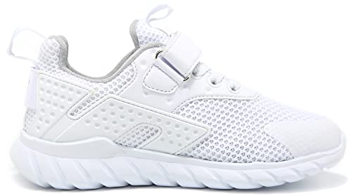 V Vicroad Little Kid Boys Girls Lightweight Tennis Shoes Athletic Casual White Running Shoes Breathable Sneakers Size 10.5 For Kids #TOP2