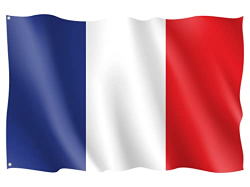 OEDIM Bandera de Francia | 150x85cm | Reforzada y con Pespuntes | Bandera con 2 Ojales Metálicos y Resistente al Agua