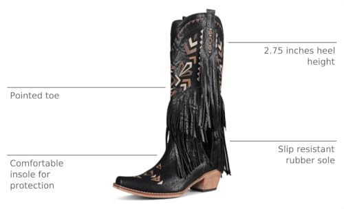 Image of SaraIris Women's Cowgirl Boots Knee High Fringe Boots | Casual Boots