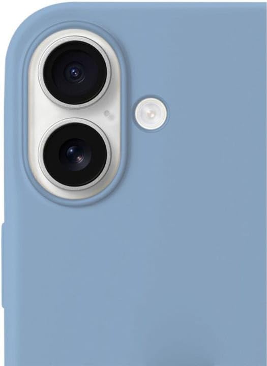 Image of Phone Case Compatible with iPhone 16, Black, Protective Slim Fit Cover with Camera Protection, Shock-Absorbing Design (Blue)