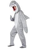 Smiffy's Men's Shark Costume with Bodysuit and Hood