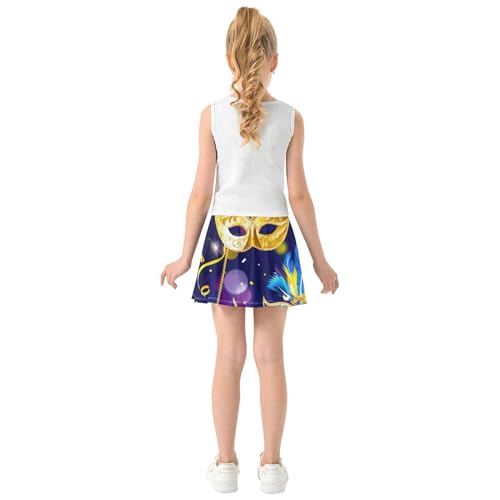 Girls' Shorts Athletic Skorts Venetian Carnival Gold Blue Purple Kids Tennis Skirts Preppy Cheer Skirt 3t4
