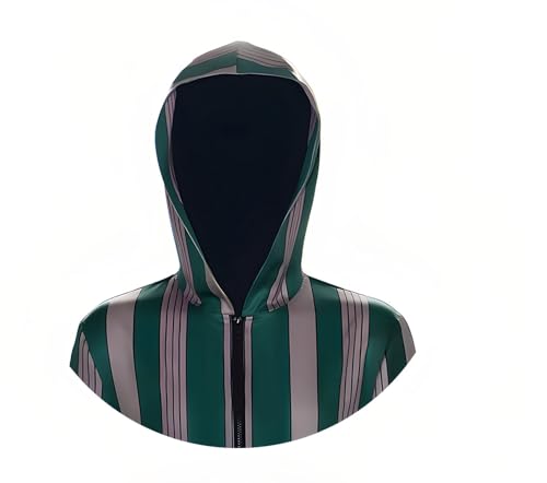 CAMDOM Mens Muslim Thobe Gown Middle East Islamic Striped Hooded Robe4