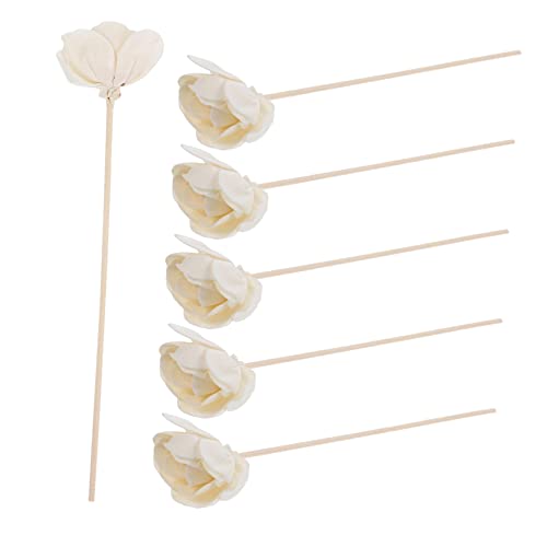 FUNOMOCYA 6Pcs Decorative Aroma Diffuser Sticks Dried Flower Diffuser Reeds for Home Scent Fragrance Release Fire Design Jasmine Floral Accents