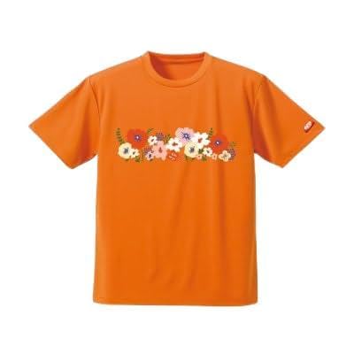 JTTA公認 卓球ユニフォーム(男女兼用(ドライ):140サイズ)フラワー2 オレンジ