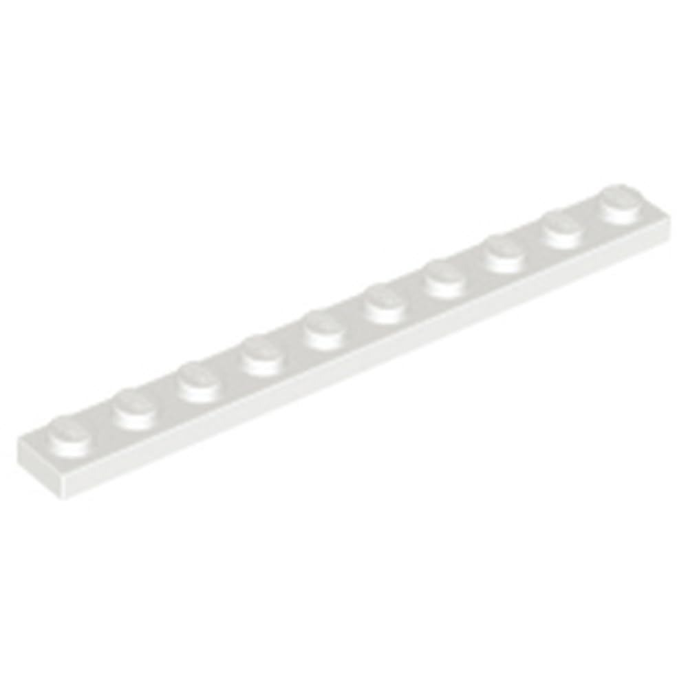 LEGO Plate 1 x 10, Part 4477, Choose Your Colour (White, 10, count)
