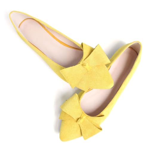 Image of TN TANGNEST Flats Shoes Women Comfort Casual Loafers | Classic Pointed Toe Bowknot Flats Cute Slip On Flats, Wear to Work Travel Walk