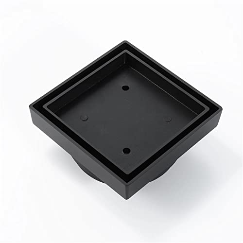 Drain de douche noir carré avec insert de carrelage invisible pour salle de bain - 4