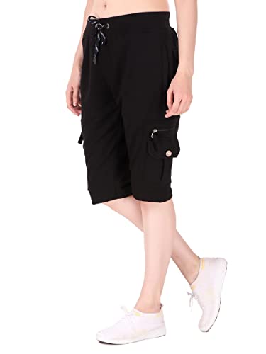 Image of UZARUS Womens Cargo Capri Shorts with 9 Pockets