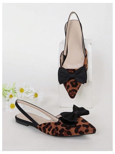 Image of Verdusa Women's Bow Pointed Toe Flat Shoes Slingback Flats Dress Shoes