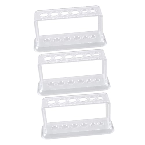 ERINGOGO 3個 試験管立てプラスチックラック 透明設計で実験観察に 耐久性のある収納ホルダー 科学実験用ラボ機器 整理整頓に便利