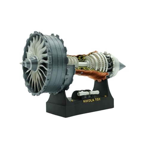 NIKOLATOY Gift Box Limited Edition TR900 Turbofan Engine Model, 1:20 Scale Turbojet Aircraft Engine, 3D Printed Mechanical Science Education Toy for Aviation Enthusiasts (Gift Set)