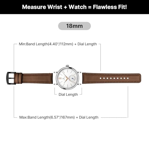 Image of Fullmosa Quick Release Premium Leather Watch Strap | 24 /22 /21 /20 /19 /18mm,Burnished Leather Watch Band Compatible with Samsung Amazfit Fossil Replacement Belt for Men and Women