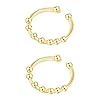 ZhouWei 2 Pièces Bague Anti Stress Réglable, Bague D'anxiété Rotative Fabriqué en Acier Inoxydable, Soulager Efficacement le Stress, Convient Aux Femmes Aux Filles (Or)