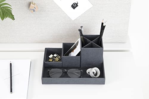 Bigso Box of Sweden Desk Storage Organiser for Stationery, Pen Holder with 4 Compartments for Various Office Items - Image 4