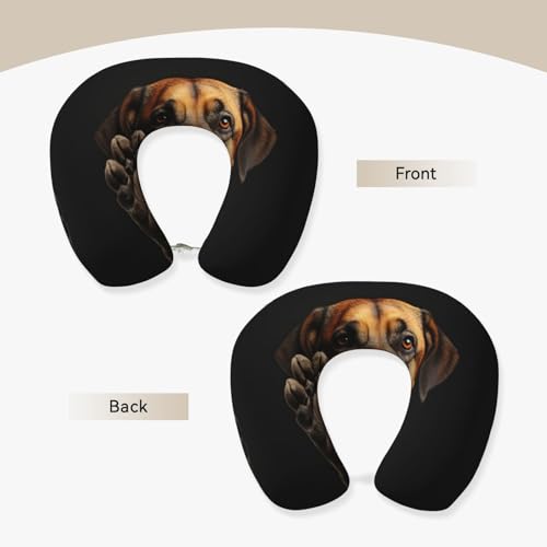 Almohada de viaje de espuma viscoelástica negra miniatura 3