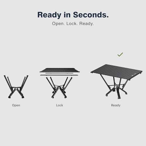 MTRVR Folding Camping Table — Stable Roll-Up Aluminum Design, Solid Support Structure, Portable Outdoor Table for Camping, Cooking, RV & Travel — view 5
