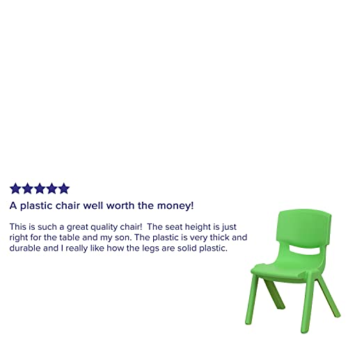 Image of Flash Furniture Whitney 4 Pack Green Plastic Stackable School Chair with 10.5'' Seat Height