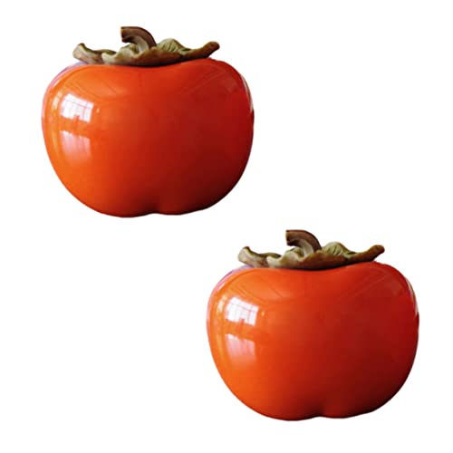 CIYODO 2 Piezas Tarros de Cerámica Forma de Envase Portátil para Té y Almacenamiento de Cocina Regalo Práctico y Decorativo Naranja