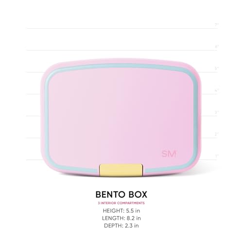 Image of Simple Modern Porter Bento Lunch Box | BPA Free, Leak-Resistant, Dishwasher Safe | Lunch Container for Girls, Boys, Toddlers, Kids, Adults | 3 Compartments, Sherbet