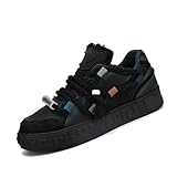 EIRLYGRINE Men's Fashion Sneakers Skateboard Shoes for Men Comfort for Casual Walking Workout Black