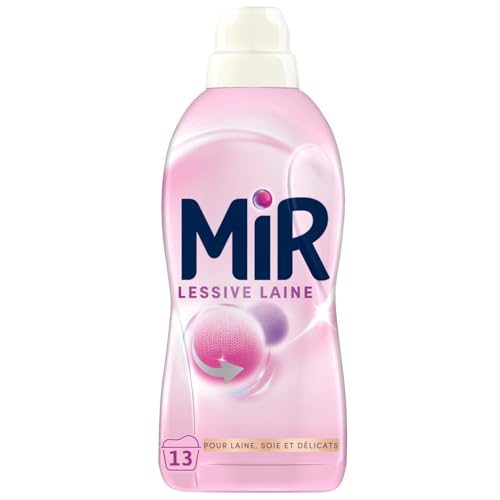 MIR, Lessive Liquide Laine, Main & Machine, Raviveur, Formule Unique 3en1, Douceur, Toucher Cachemire, Fibres, Anti Bouloche, Tenue, Pour Laine, Soie,...