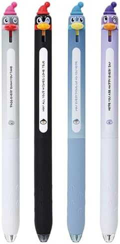 MOZXIRZ 4 Pcs Cute Gel Pens Cartoon Penguin Retractable Pens 0.5m...