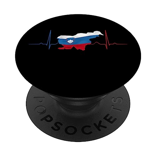 Eslovenia Heart Slovene Heartbeat Vintage Eslovenia Mapa PopSockets PopGrip Intercambiable