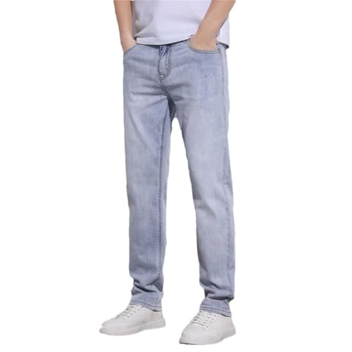 Men's Slim Straight Stretch Jeans Regular Denim Pants - Main Image