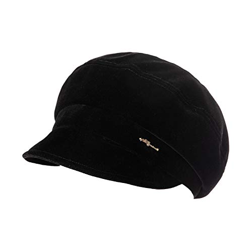 Comhats Winter Newsboy Hat for Women Beanie Cold Weather Warm Fashion Baker Boy Cabbie Beret Cap Ladies Black