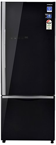 Image of Hitachi 466 L 3 Star ( 2019 ) Rating Frost Free Standard Double Door Refrigerator (R-B500PND6 - GBK, Glass Black, Inverter Compressor)