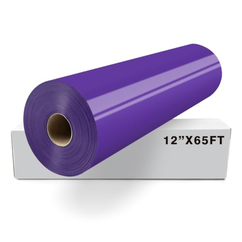 Image of FUNKAKA Heat Transfer Vinyl Roll, 12 inch x 65ft Purple Iron on Vinyl for Shirt