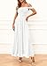 PRETTYGARDEN Womens Off Shoulder Maxi Summer Dresses 2026 Elegant Mesh Aline Swing Ruched Flowy Cocktail Wedding Guest Dress (White,Large)