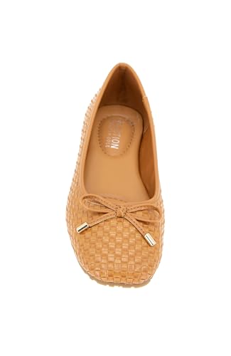Kenneth Cole REACTION Women's Elstree Ballet Flat, Tan Woven, 8.52