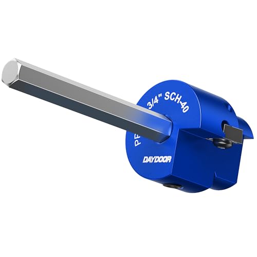 Image of DAYDOOR 3 /4'' PVC Pipe Reamer, 3 /4-Inch PVC Fitting Saver | 4-Sided Carbide Blade Hub Saver, Socket Saver Plumbing Tool for Sch.40 PVC, CPVC, ABS, Fit Standard 1 /2 inch Drills