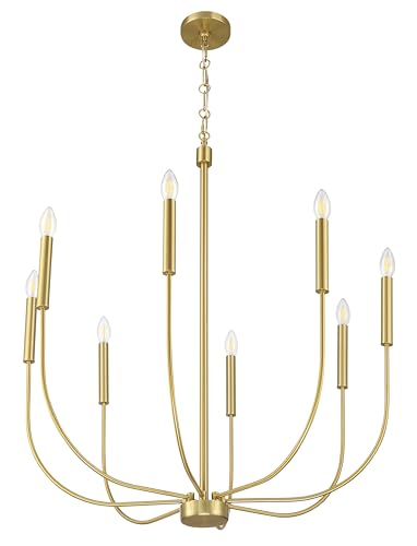 Craftmade - Lustre Traci 8 Light 94,6 cm com acabamento em latão acetinado