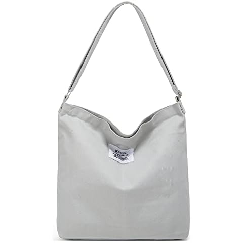 Shoulder Bag for Women Crossbody Handbag Tote Bag for School Retro Canvas Shoulder Hobo Bags Casual Large Size, Grey Cover