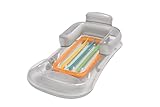 Bestway Inflatable Luxury Fashion Pool Lounger Swimming Lilo with Drinks Holder (Silver) - Image 4