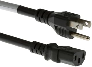 CablesAndKits Heavy Duty AC Power Cord, 15A/125V, 14 AWG, 5-15P to C13, (NEMA 5-15P to IEC-60320-C13), Black, 20 ft (6 Meters)