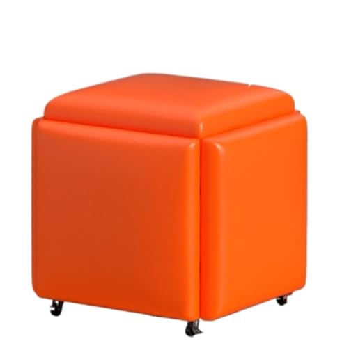 Rosoyルービックキューブ型のスツールセット 家庭用のソファ 低い小さな 靴替え用や食卓用の ラテックスクッション付き 重ねて置け、収納可能なティーテーブル用スツール