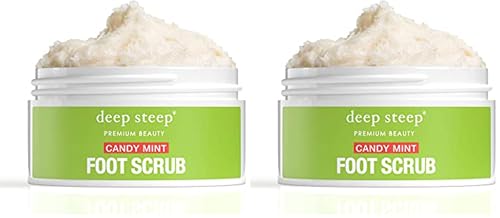 Deep Steep Natural Candy Mint Therapeutic Foot Scrub - 8 Ounce (Pack of 2)