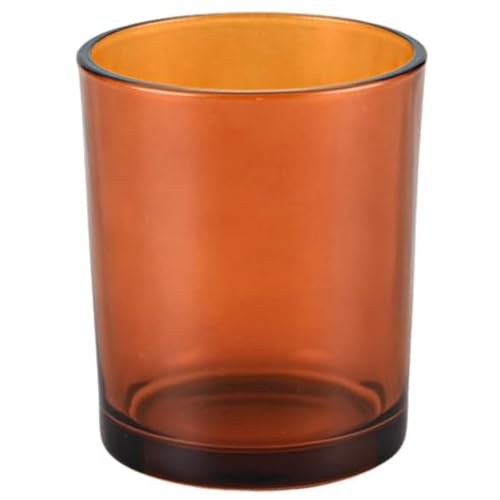 Portaspazzolino in vetro ambrato, bicchiere per spazzolino in vetro con protezione schiuma, organizer da bagno per piano lavabo 9x8 cm