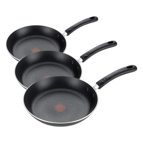 Image of T-Fal Experience Nonstick Frying Pan, 8 in Induction Skillet, Black, 8-Inch (Pack of 3)