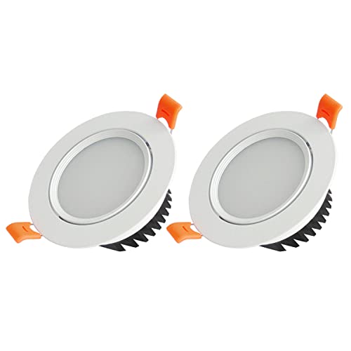Focos de techo redondos blancos empotrables con iluminación LED orientable 2