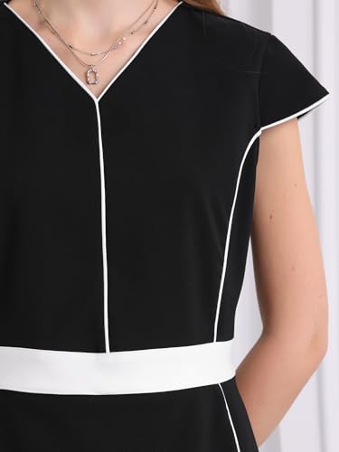 Women's Formal Dresses Knee Length Work Cap Sleeve Sheath Dress4