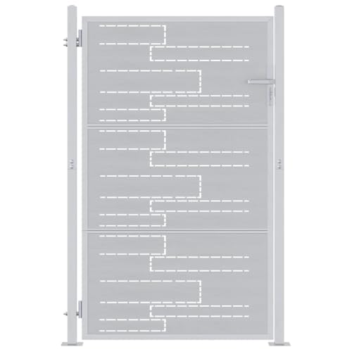 vidaXL Puerta de jardín Plateado 85 x 120 cm Acero Inoxidable, Jardín y terraza, Rectangular, Moderno, Ideas de diseño para Espacios Exteriores, USA Plantas, Muebles y iluminación, Explora