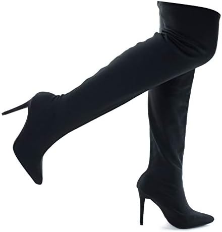 knee high leather stiletto boots