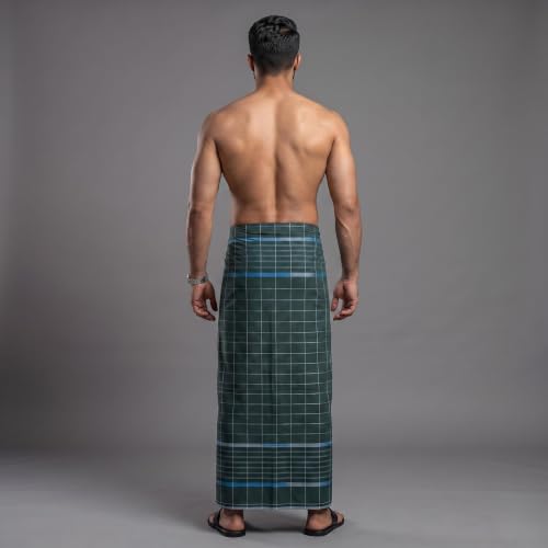 Image of Men's Cotton Lungi | Soft Breathable Wrap Around Lungi | Comfortable Daily & Home Wear for Men