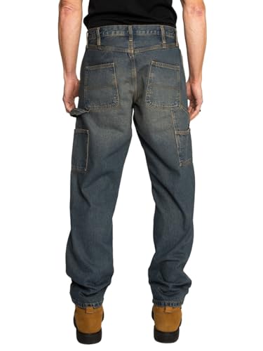 Image of FULL BLUE Carpenter Denim Jeans, Relaxed Fit, Utility Pocket & Hammer Loop