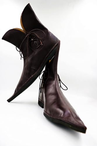 Image of AnNafi Lace-Up Boots Western Men Leather Stylish Shoes Durability and Longevity (Size:-9, Colour:- Brown)